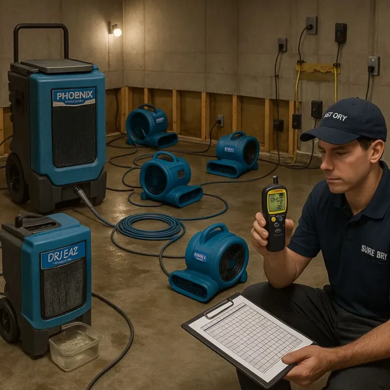 Structural Drying and Dehumidification process in Henderson County, IL